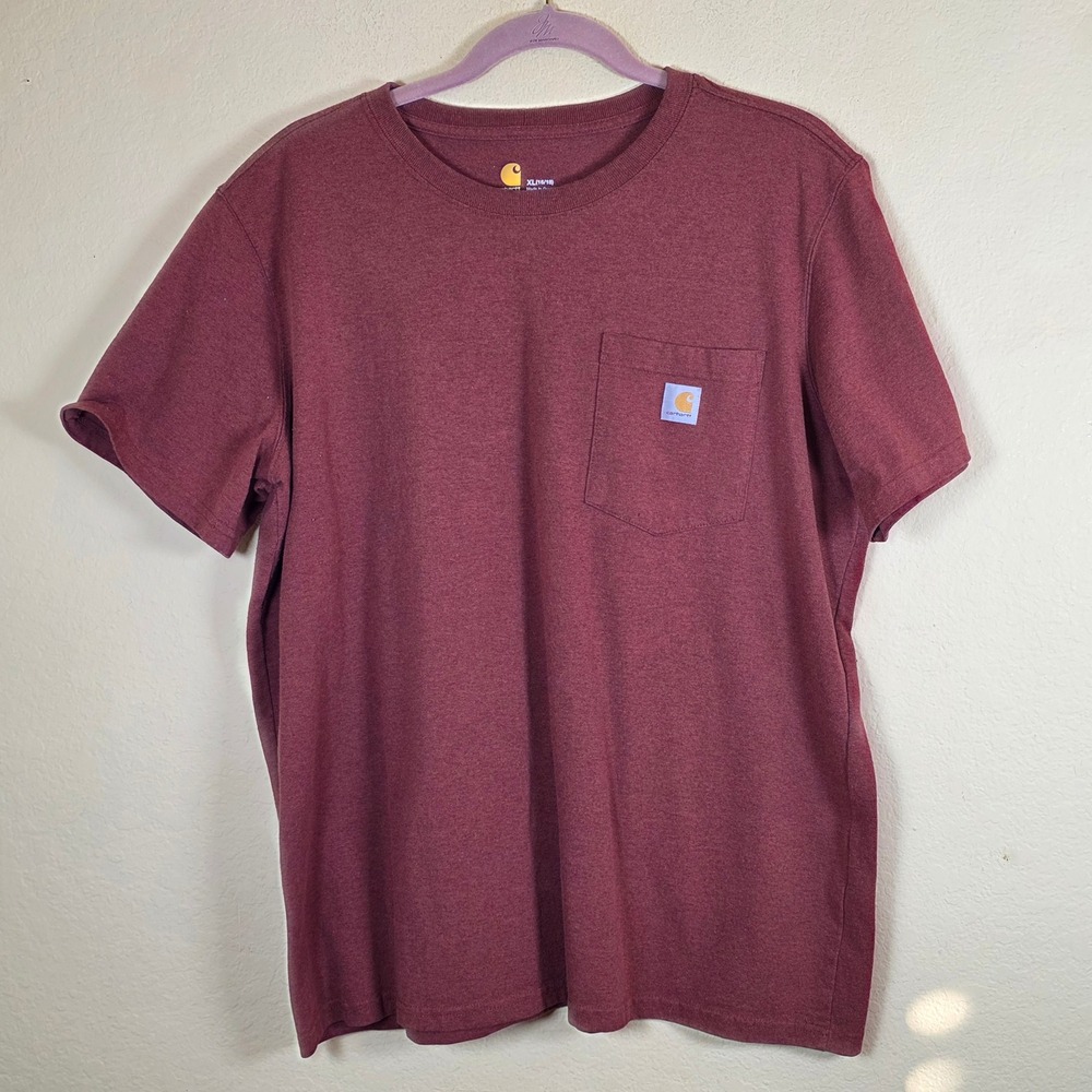 Carhartt Original Fit Pocket T Shirt Burgundy Heather XL 16 18 Boys